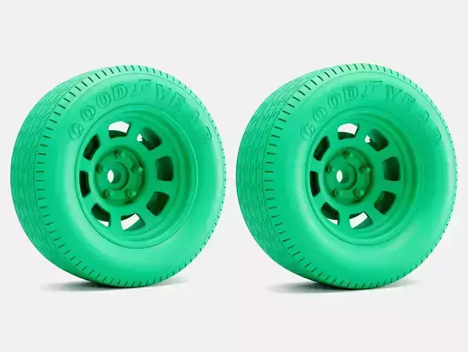 15x8 Bassett D-Hole Wheel Goodyear Blue Streak G7 Tires