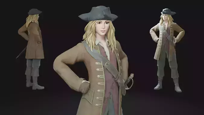 Elizabeth Swann Low Poly Low-poly 3D model