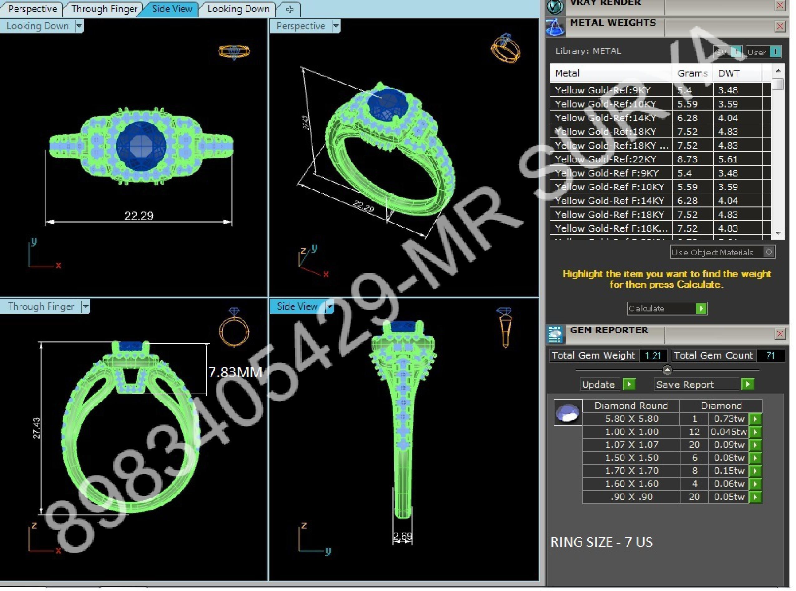 Pendant and Solitaire Rings 3D print model_1