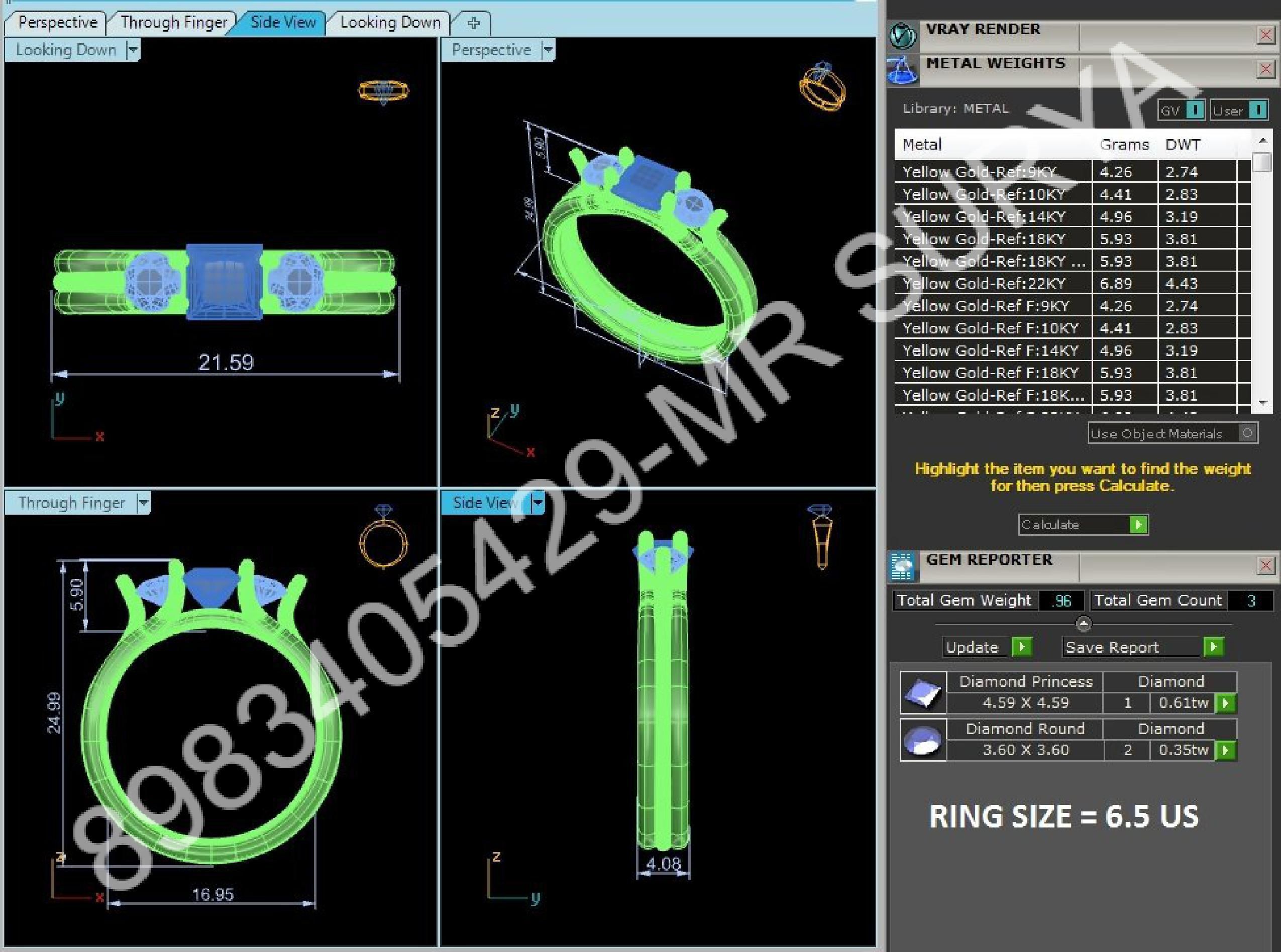 Pendant and Solitaire Rings 3D print model_30