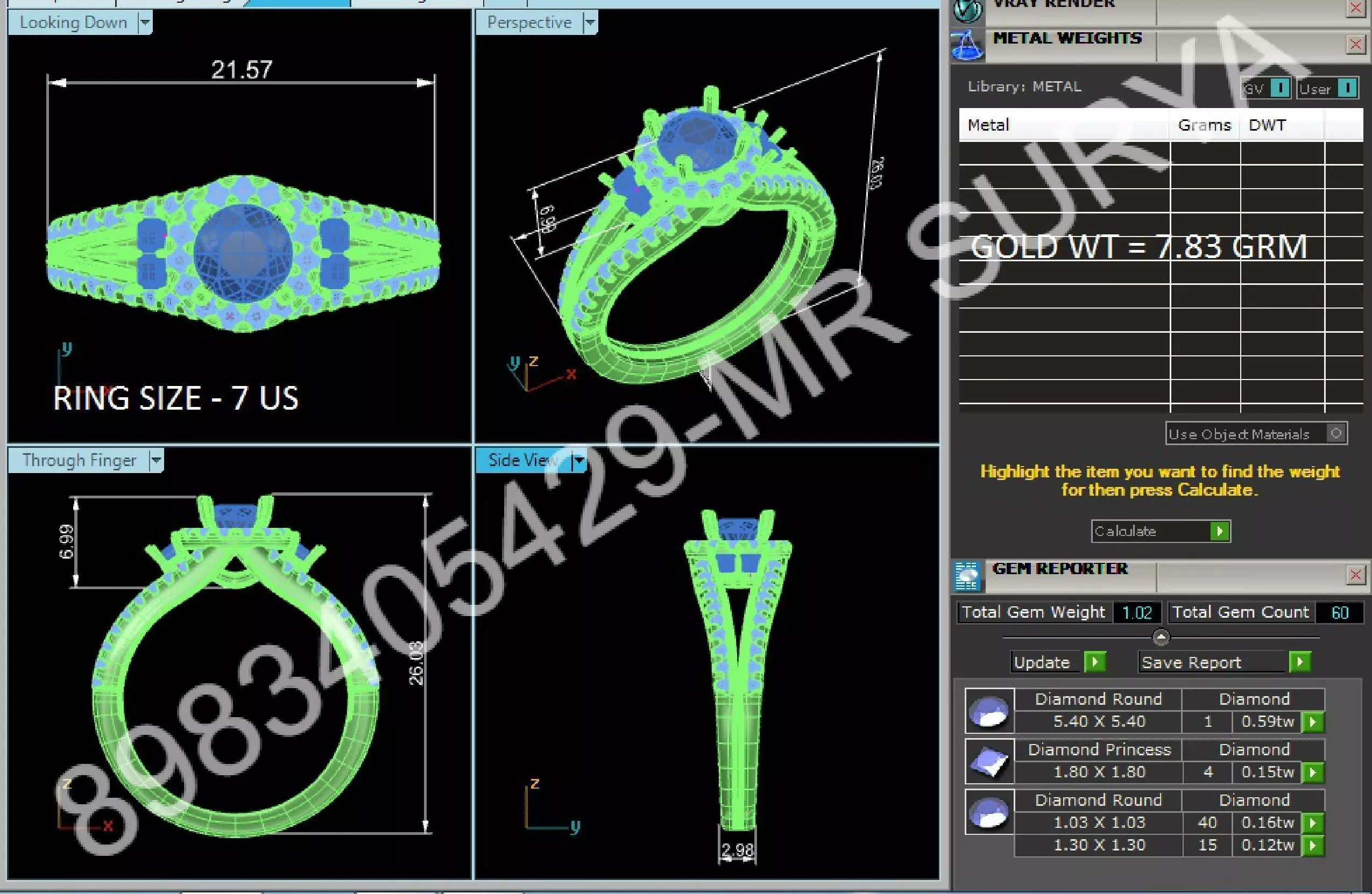 Pendant and Solitaire Rings 3D print model_0