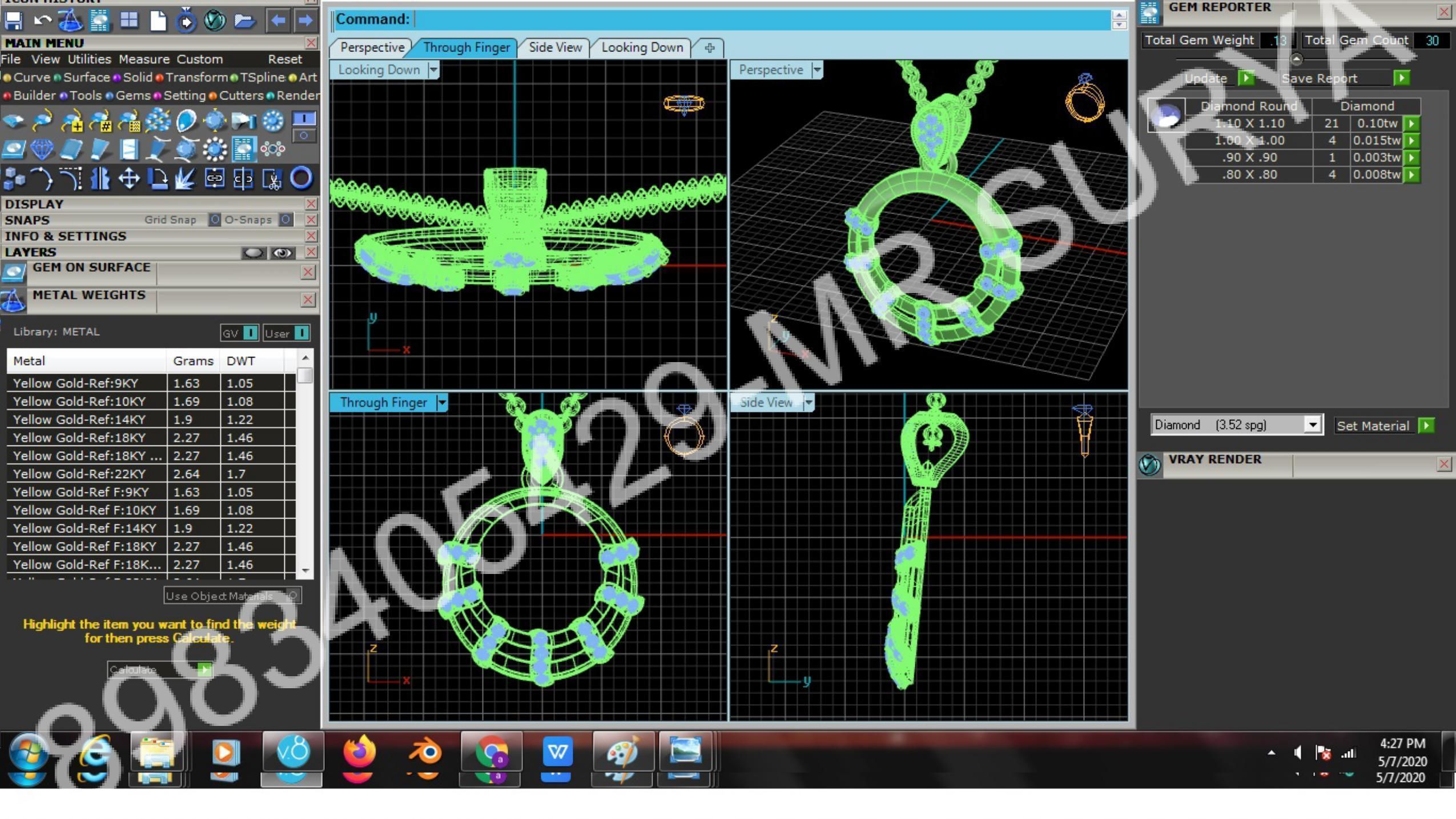 Pendant and Solitaire Rings 3D print model_19