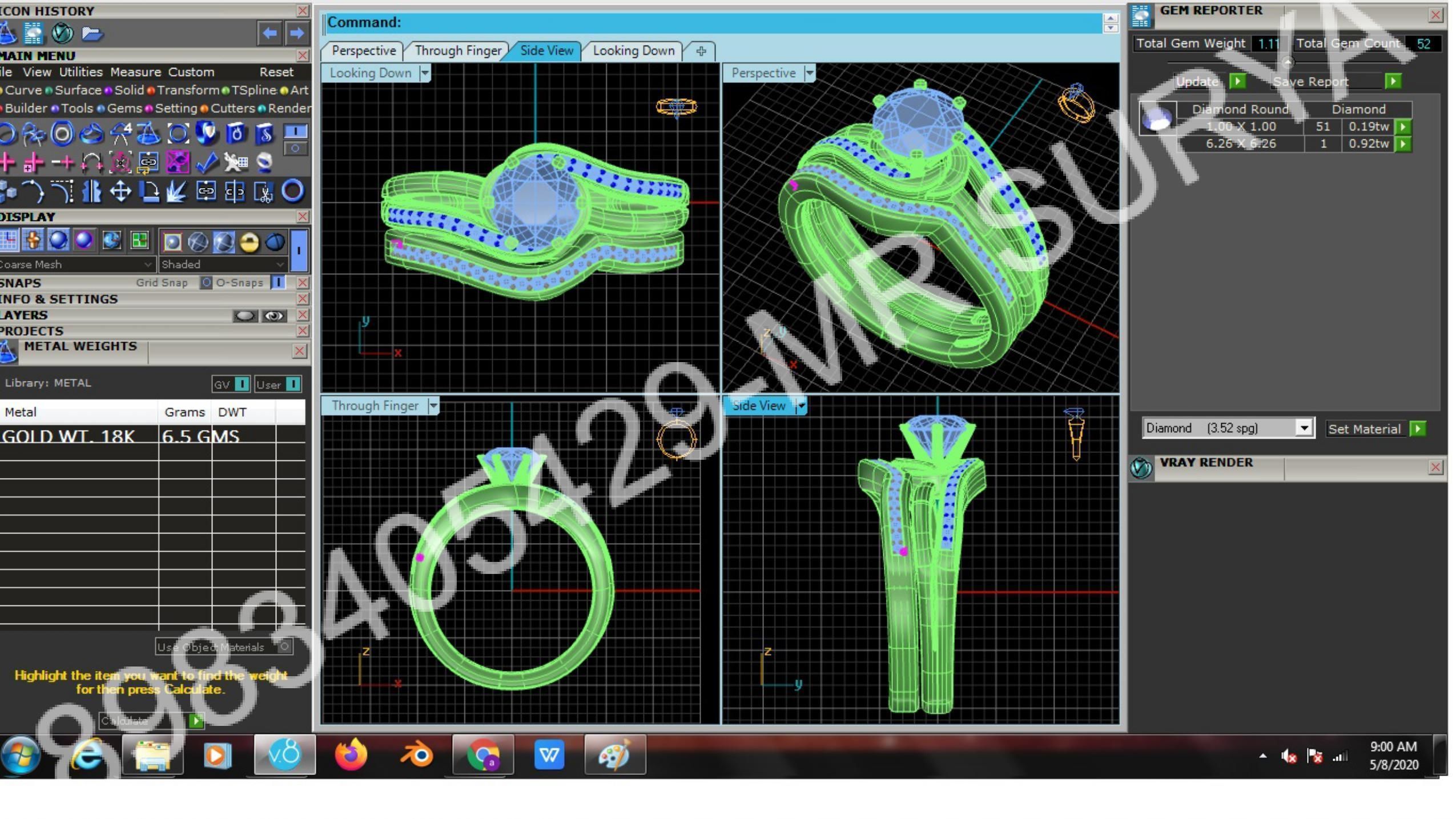 Pendant and Solitaire Rings 3D print model_15