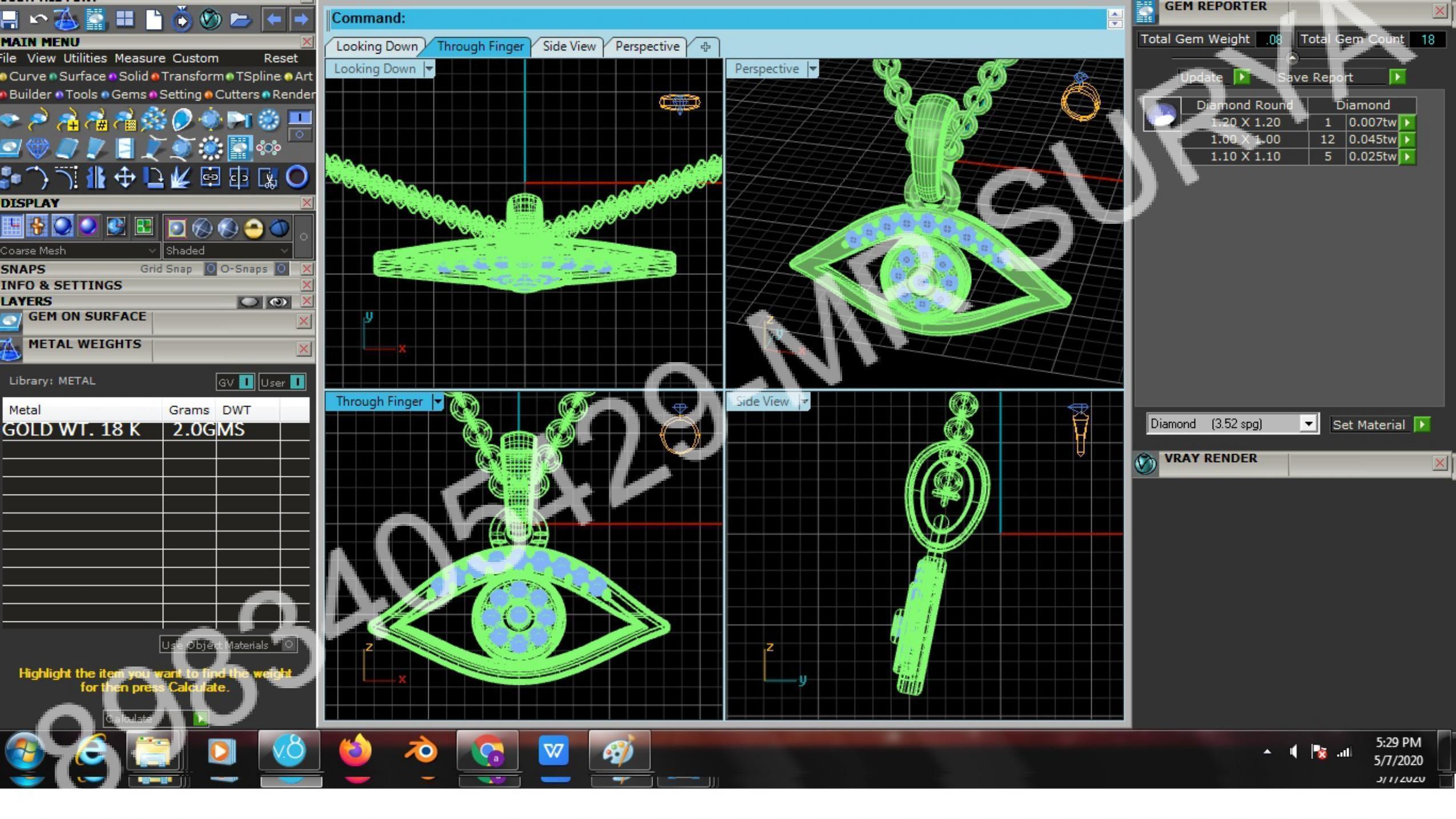 Pendant and Solitaire Rings 3D print model_26