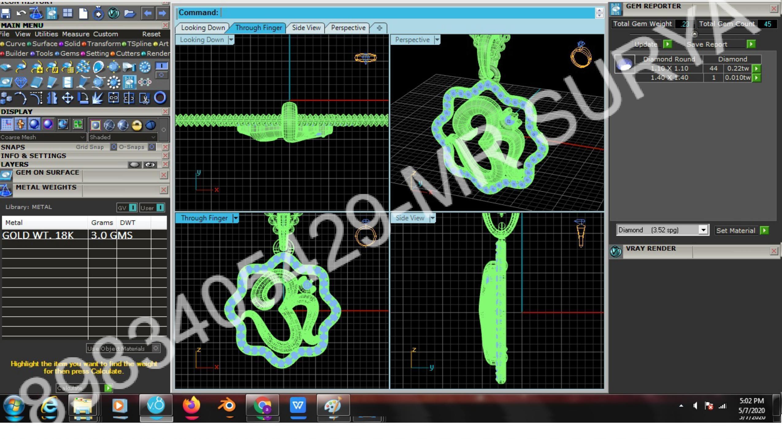 Pendant and Solitaire Rings 3D print model_21