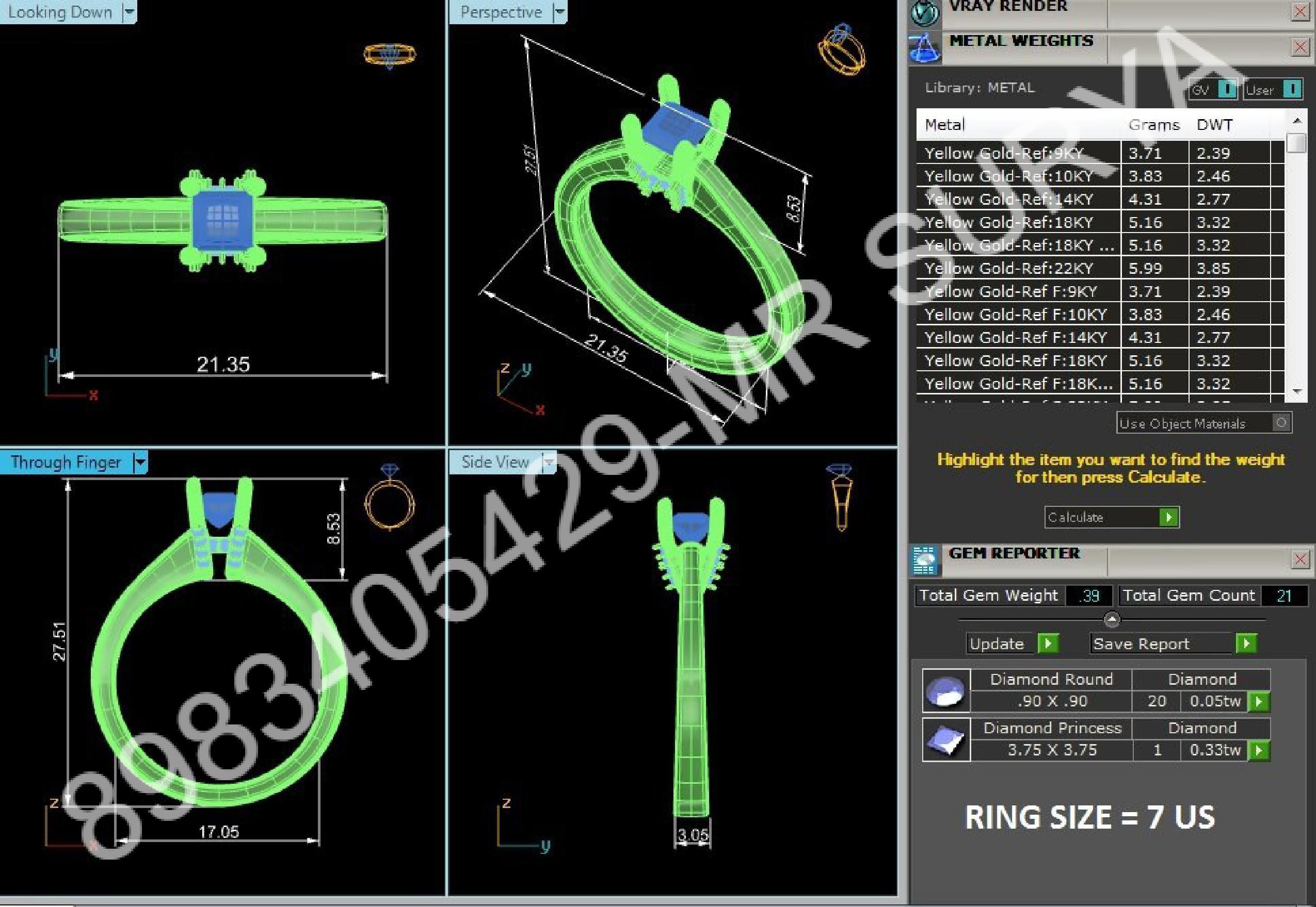 Pendant and Solitaire Rings 3D print model_9