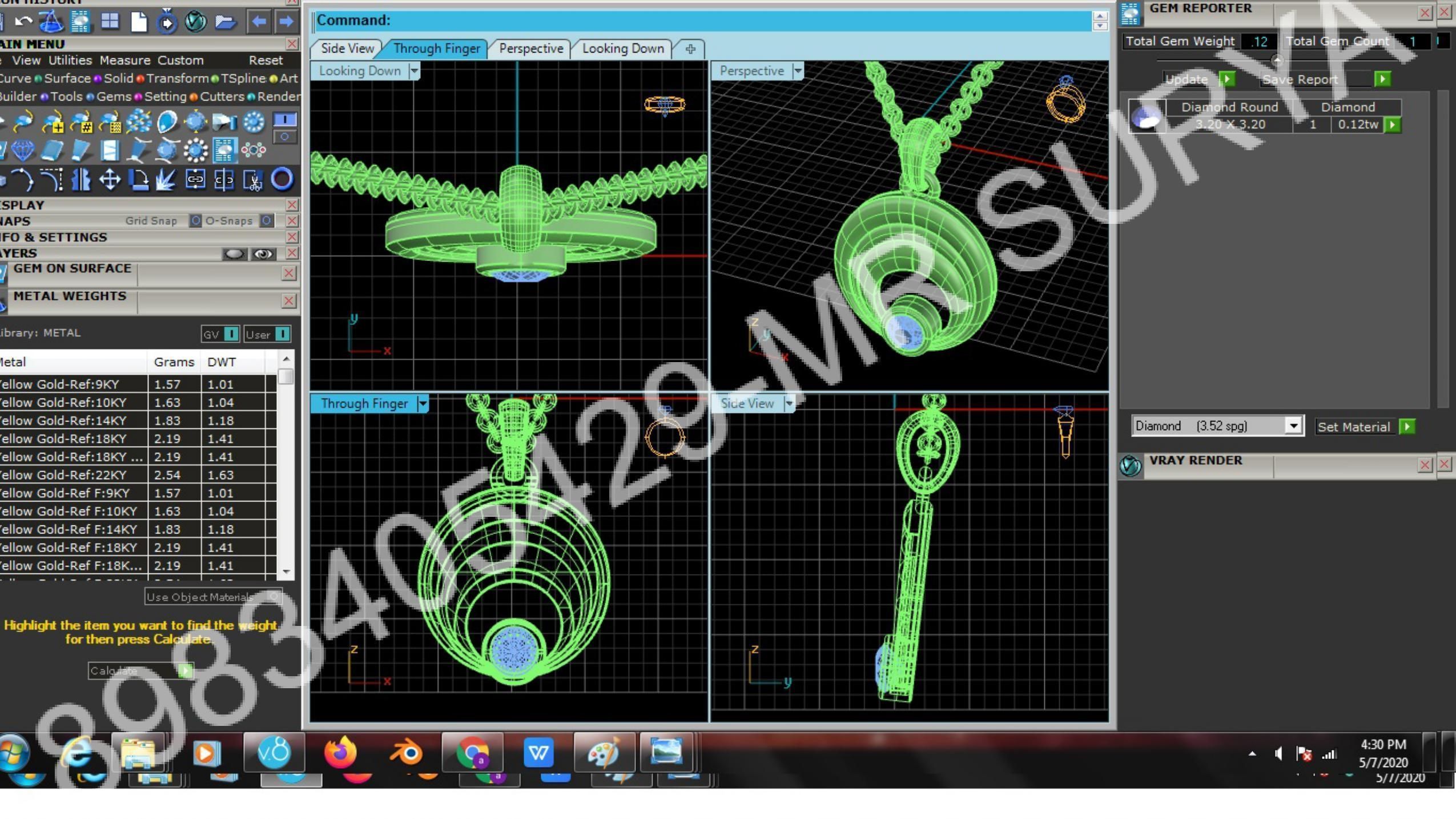 Pendant and Solitaire Rings 3D print model_20