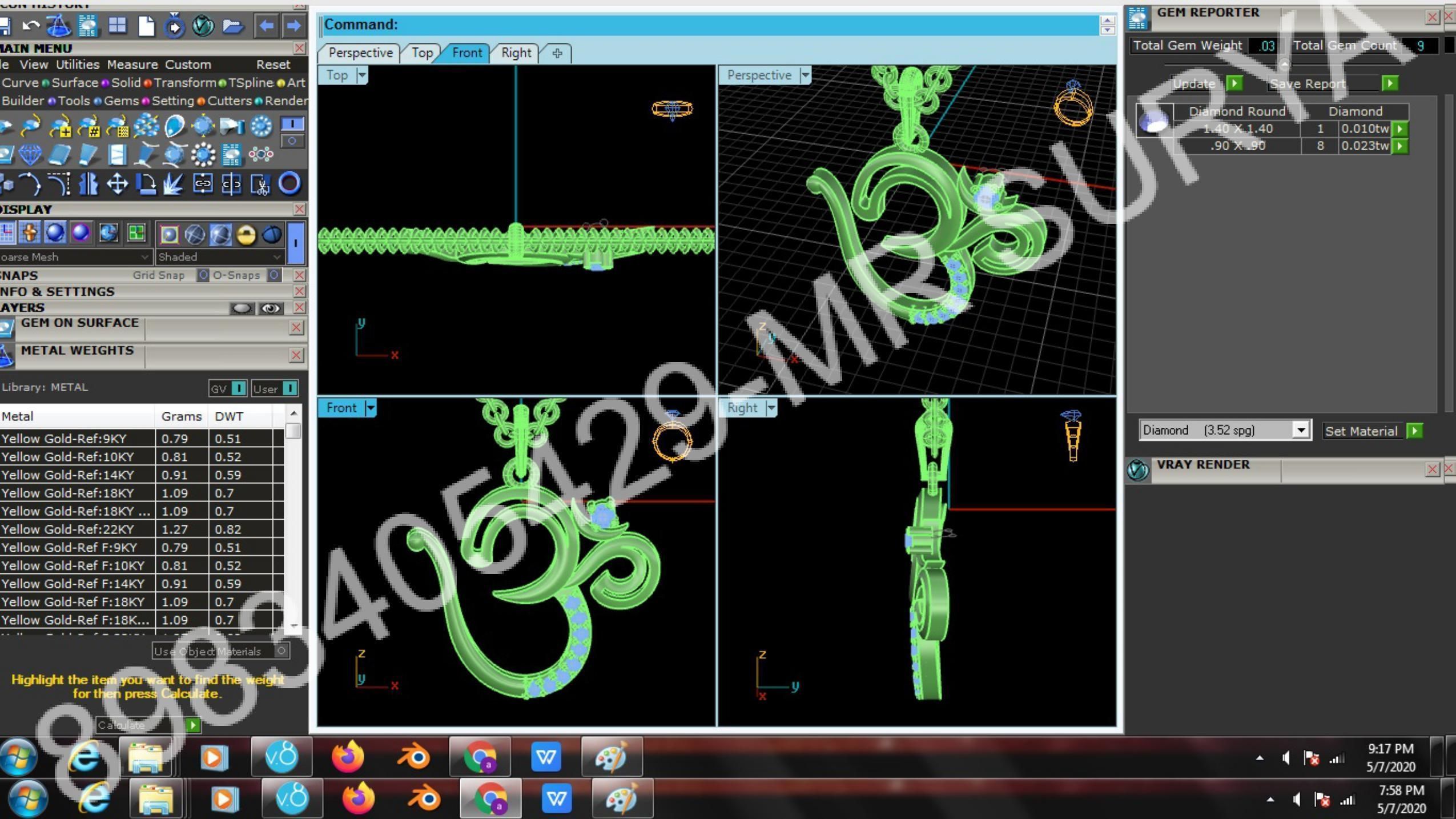 Pendant and Solitaire Rings 3D print model_17