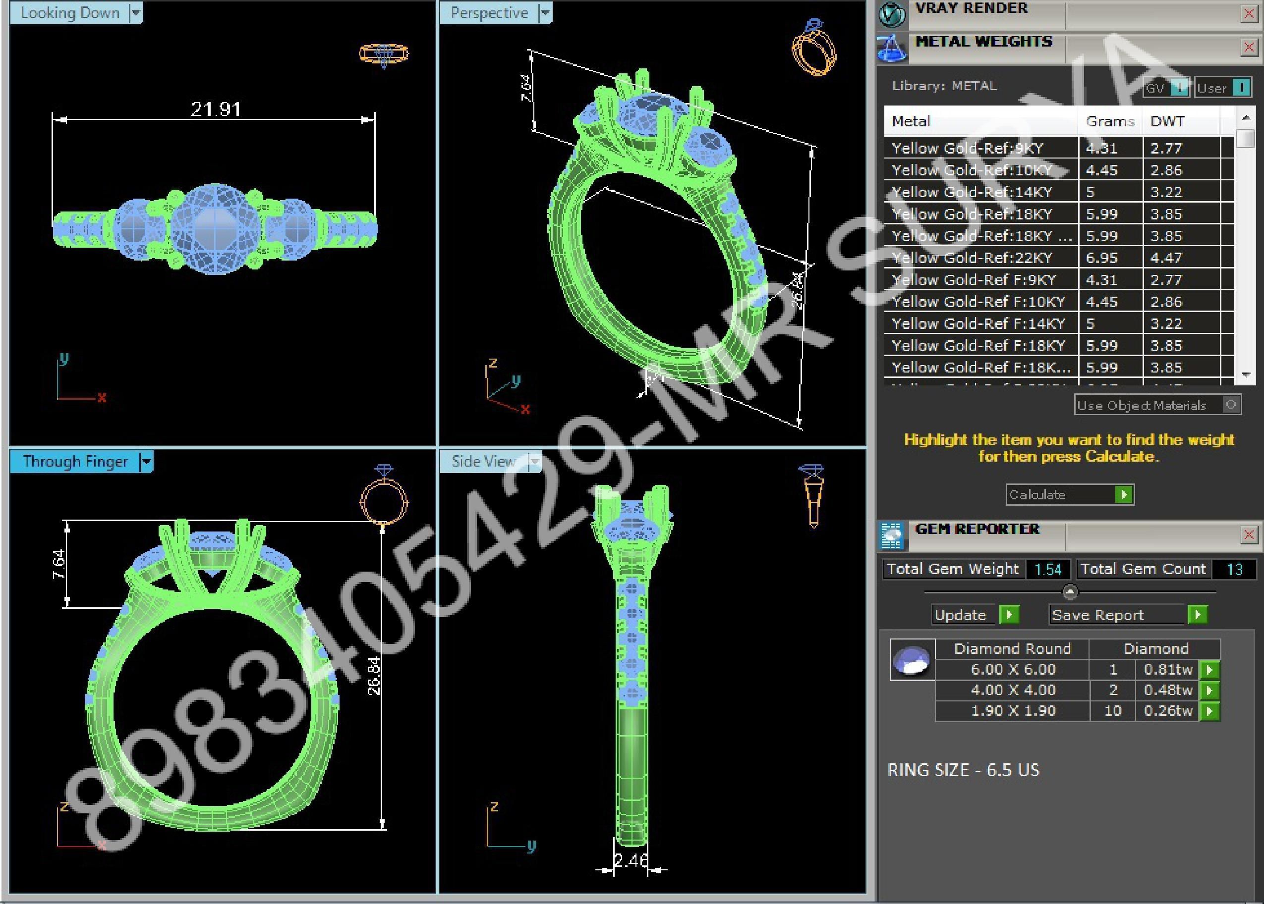 Pendant and Solitaire Rings 3D print model_49