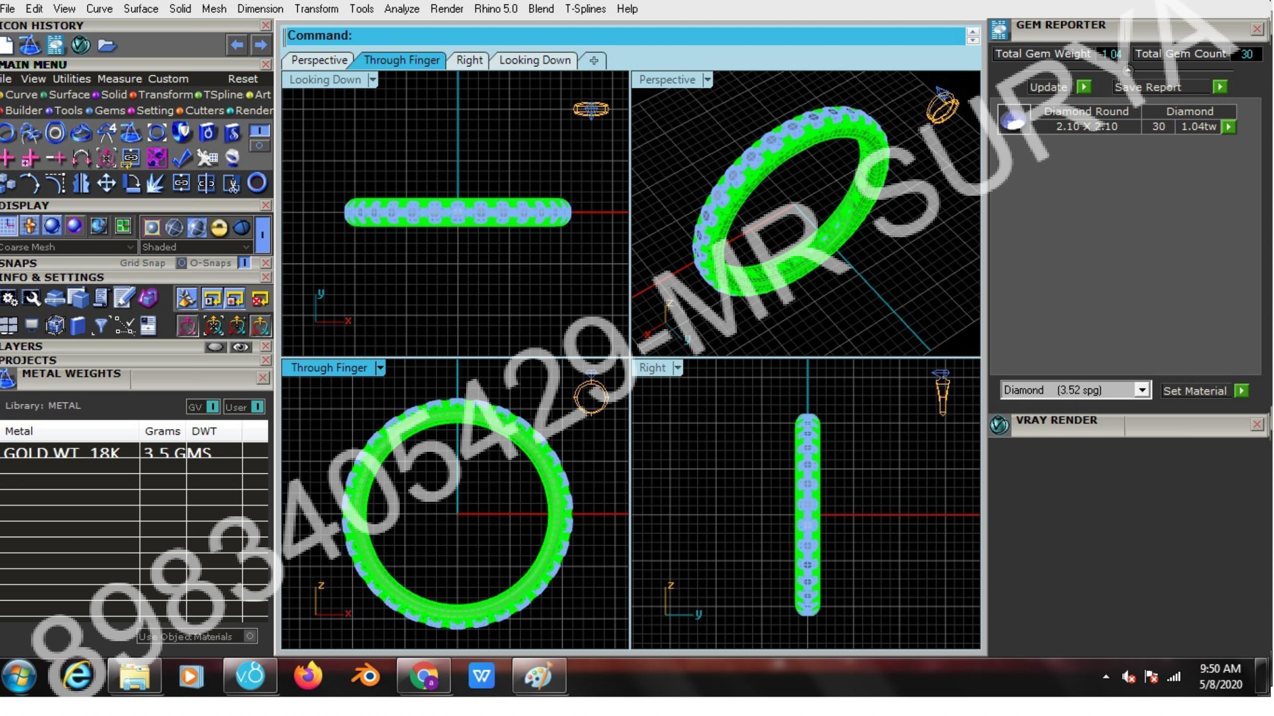 Pendant and Solitaire Rings 3D print model_2