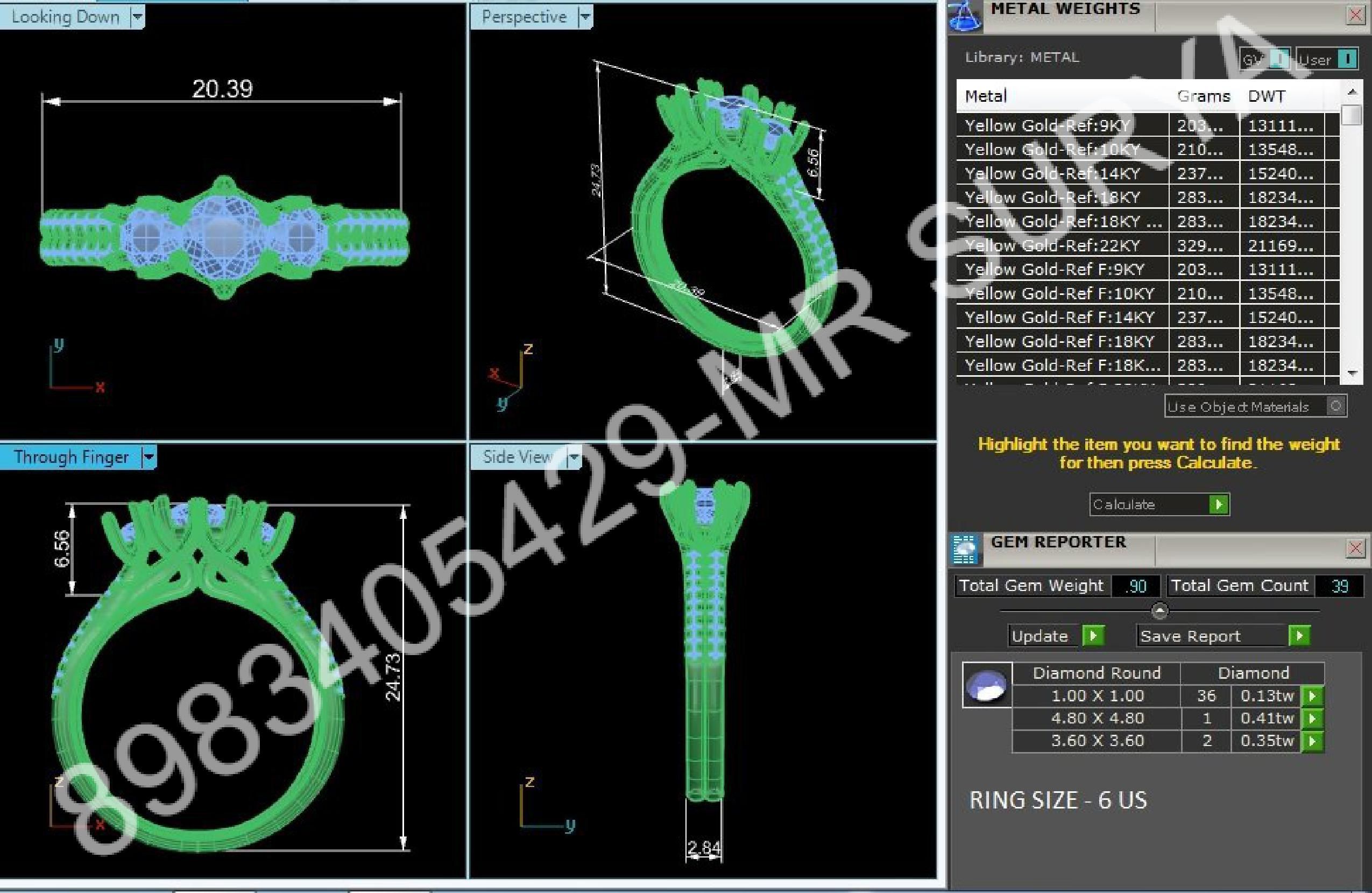Pendant and Solitaire Rings 3D print model_10
