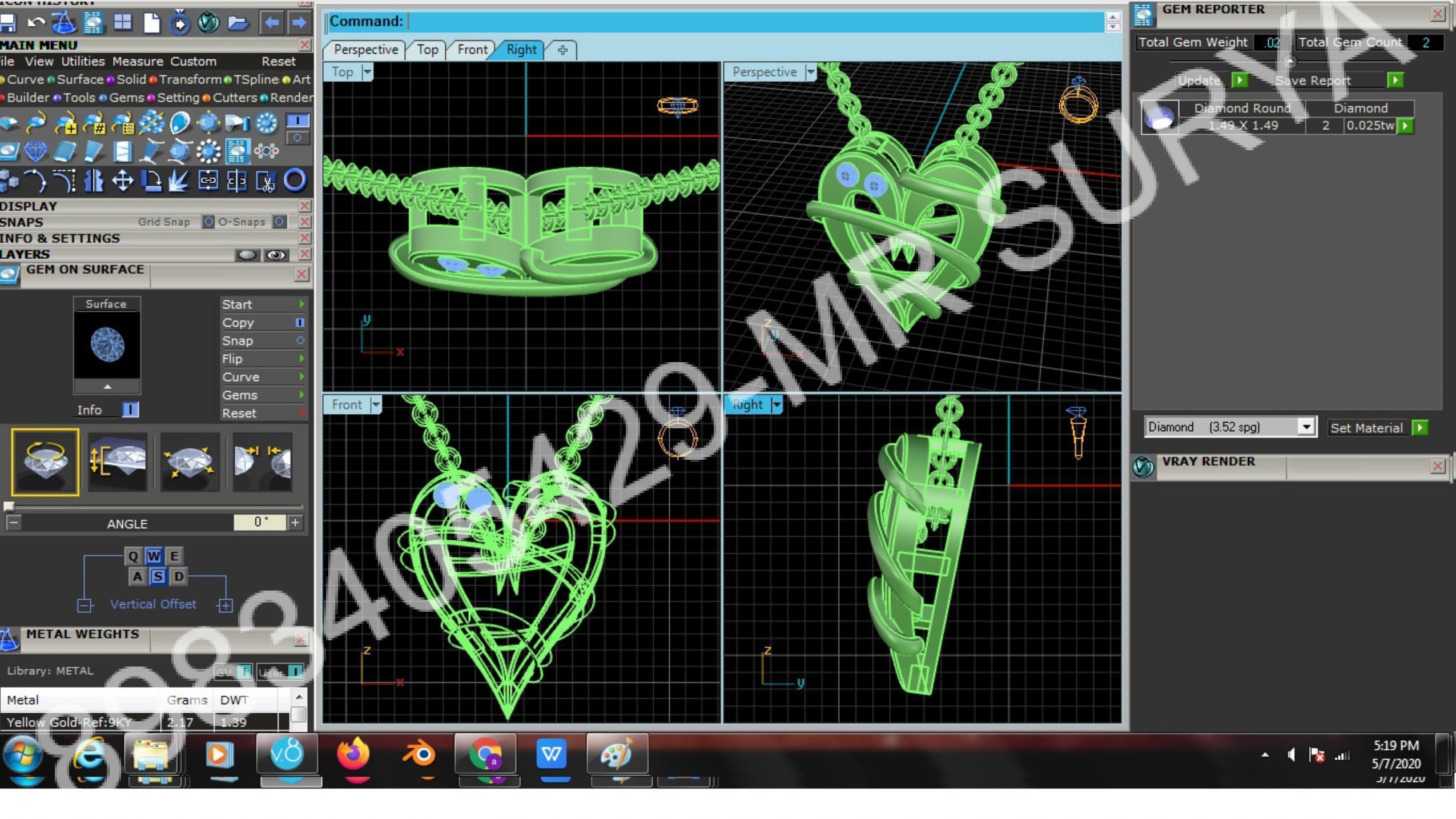 Pendant and Solitaire Rings 3D print model_24