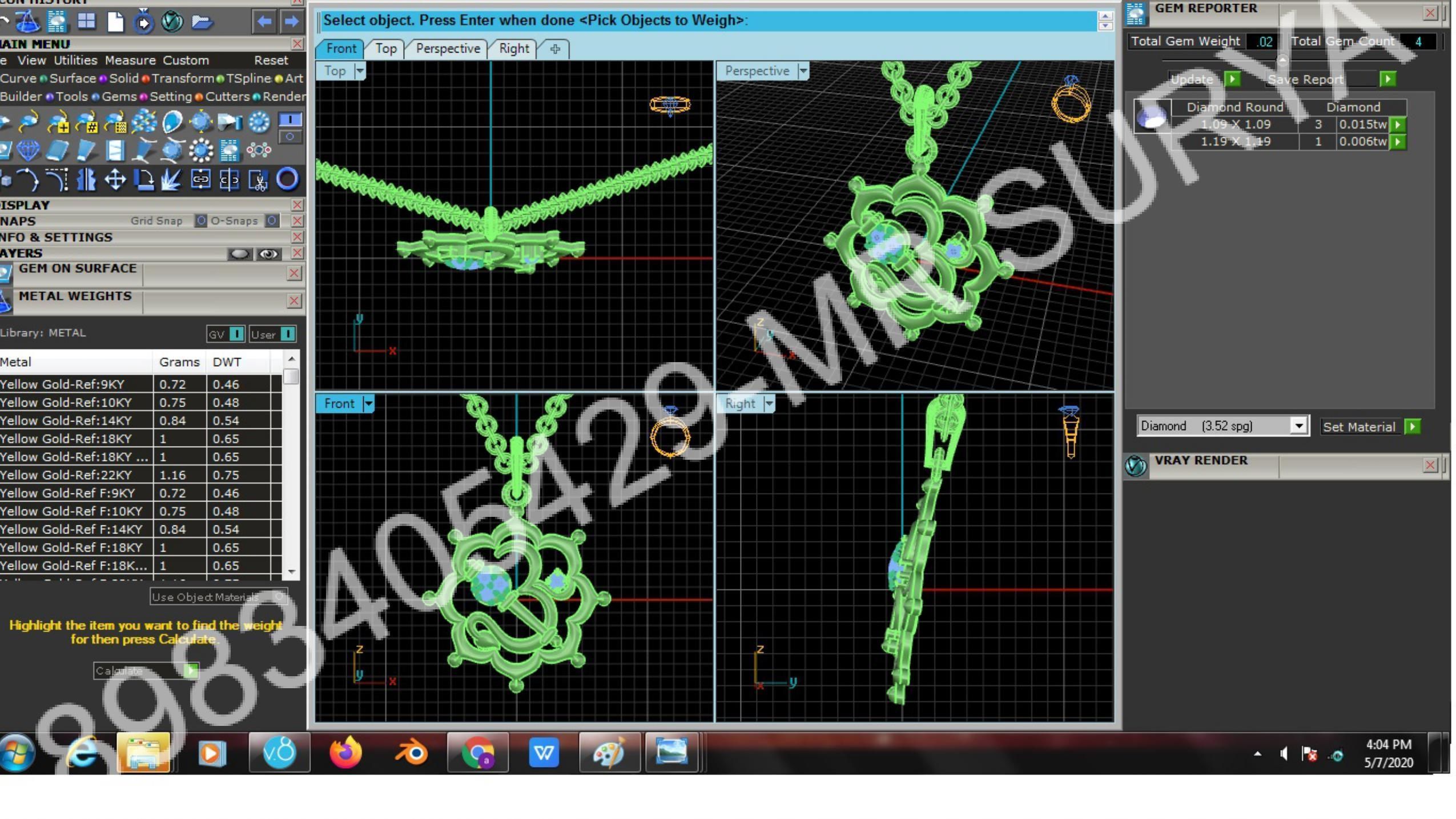 Pendant and Solitaire Rings 3D print model_18