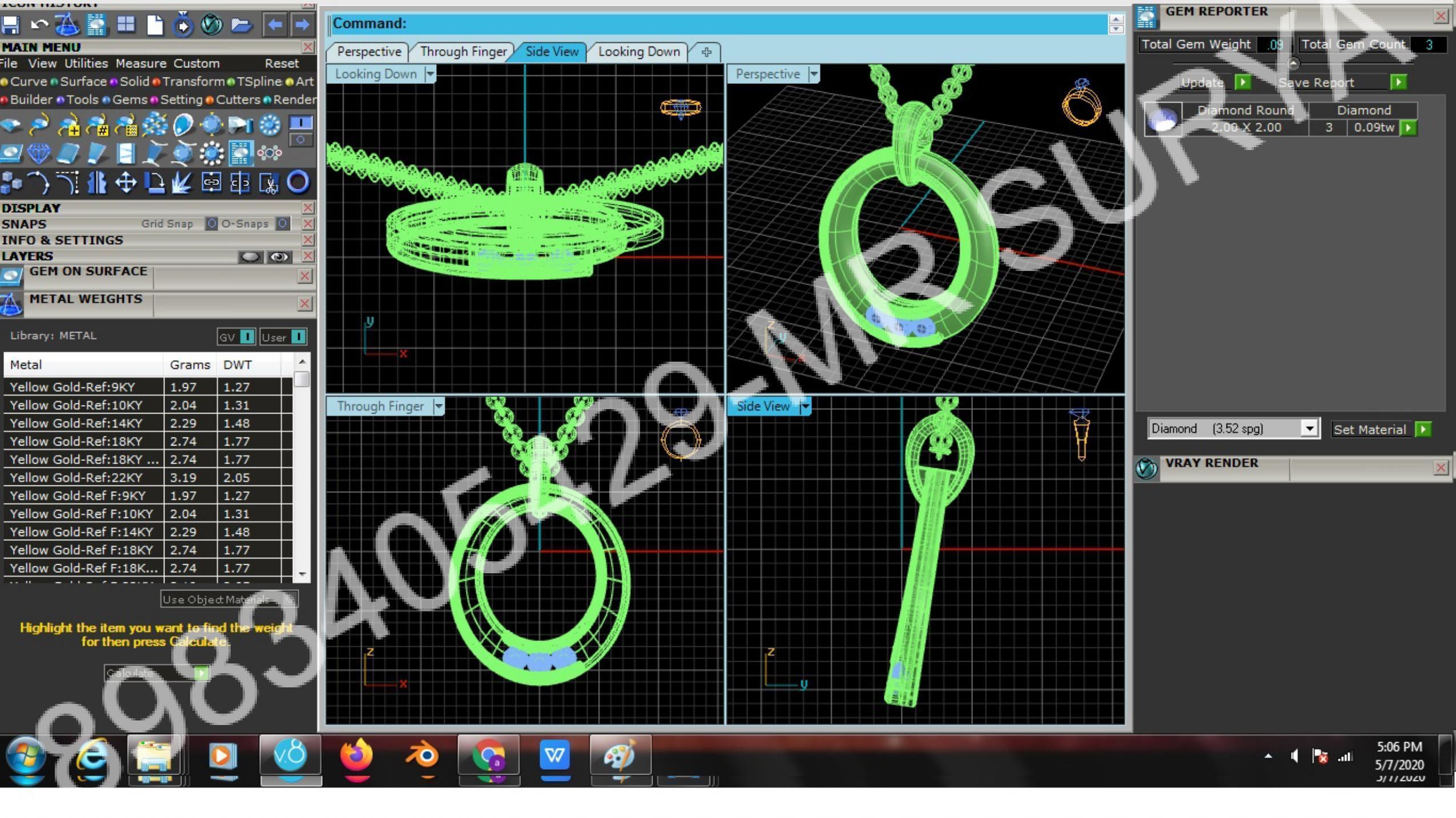 Pendant and Solitaire Rings 3D print model_22