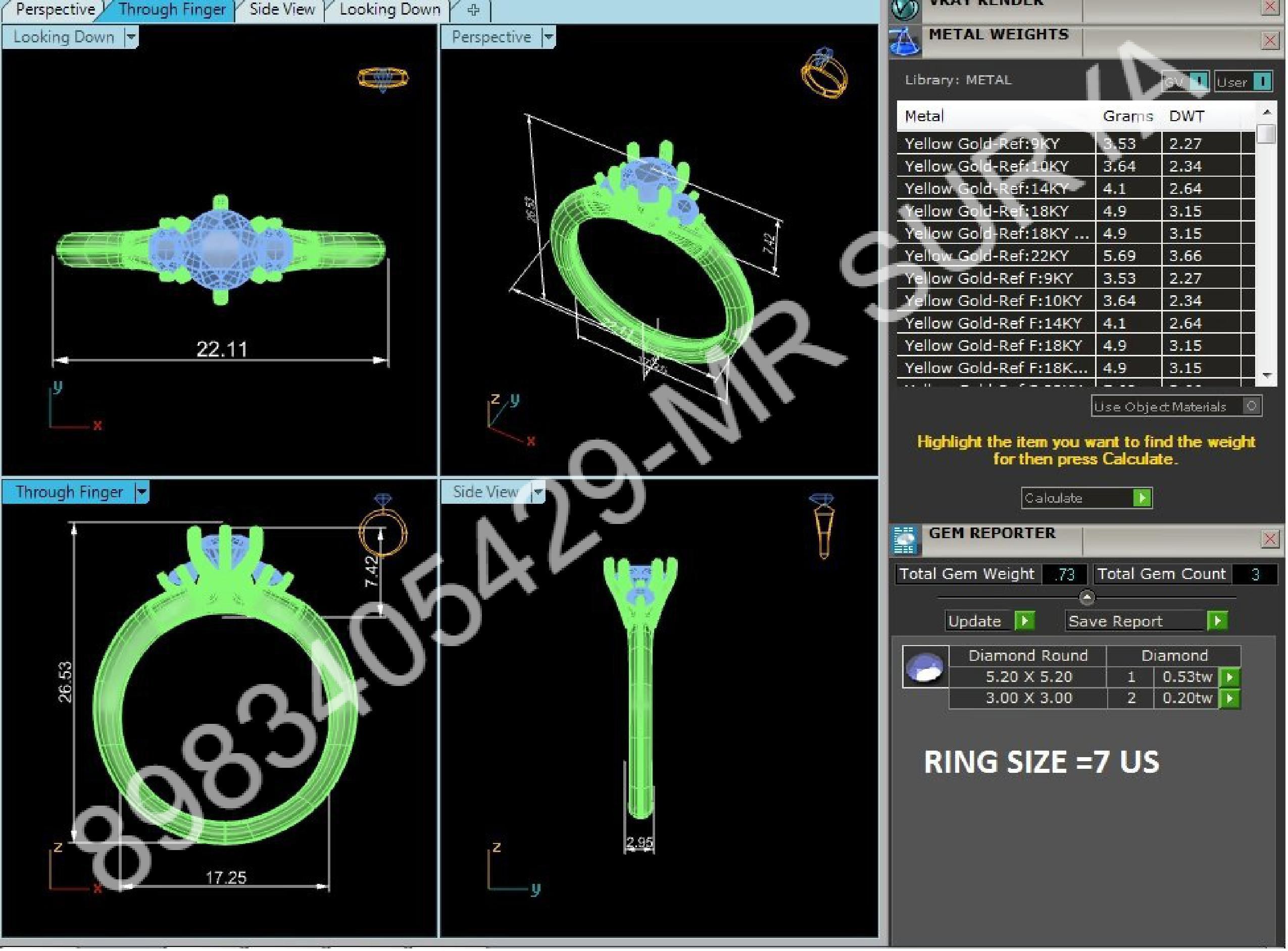 Pendant and Solitaire Rings 3D print model_52