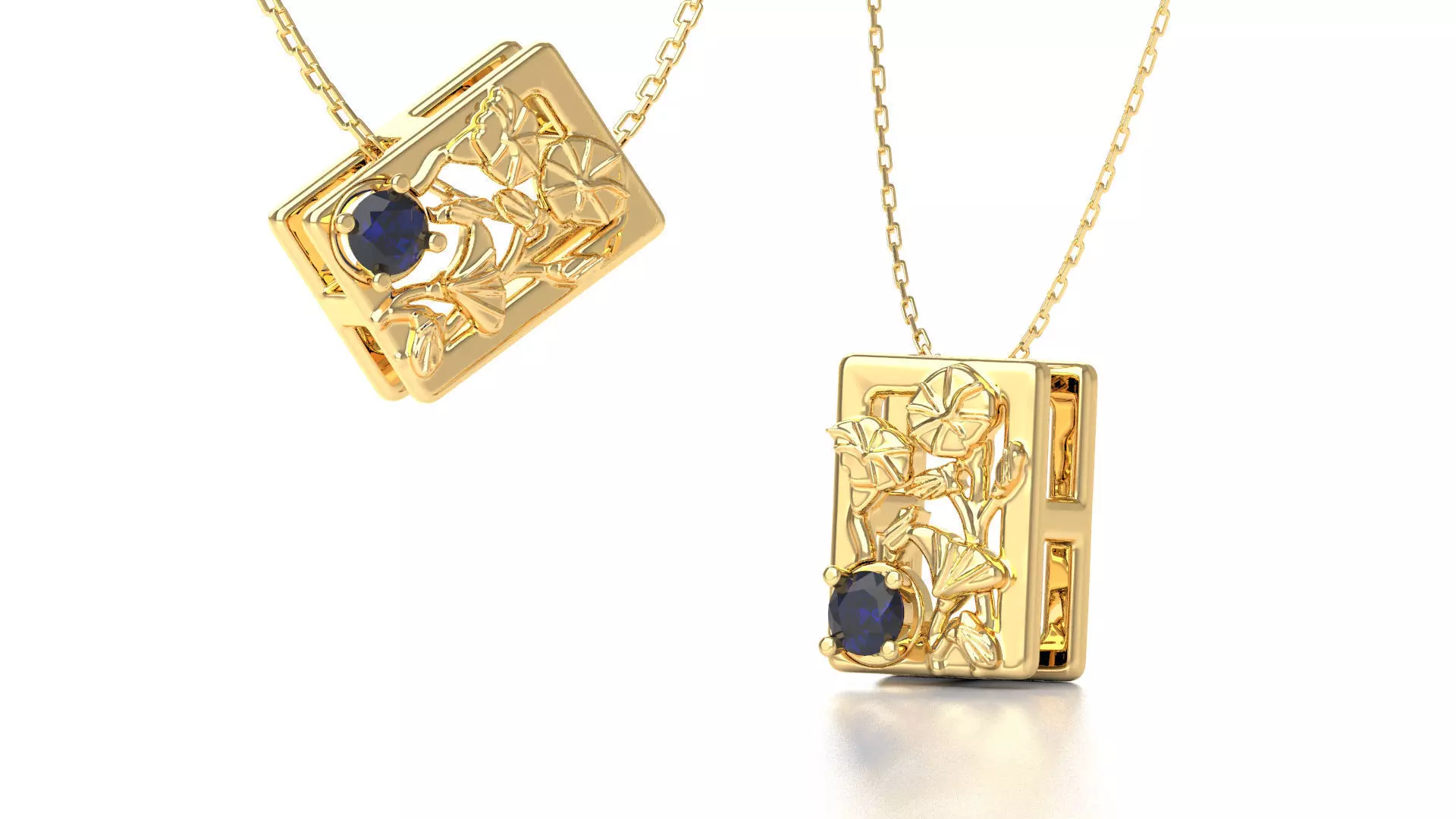 Birthflower Box Pendant September 3D print model