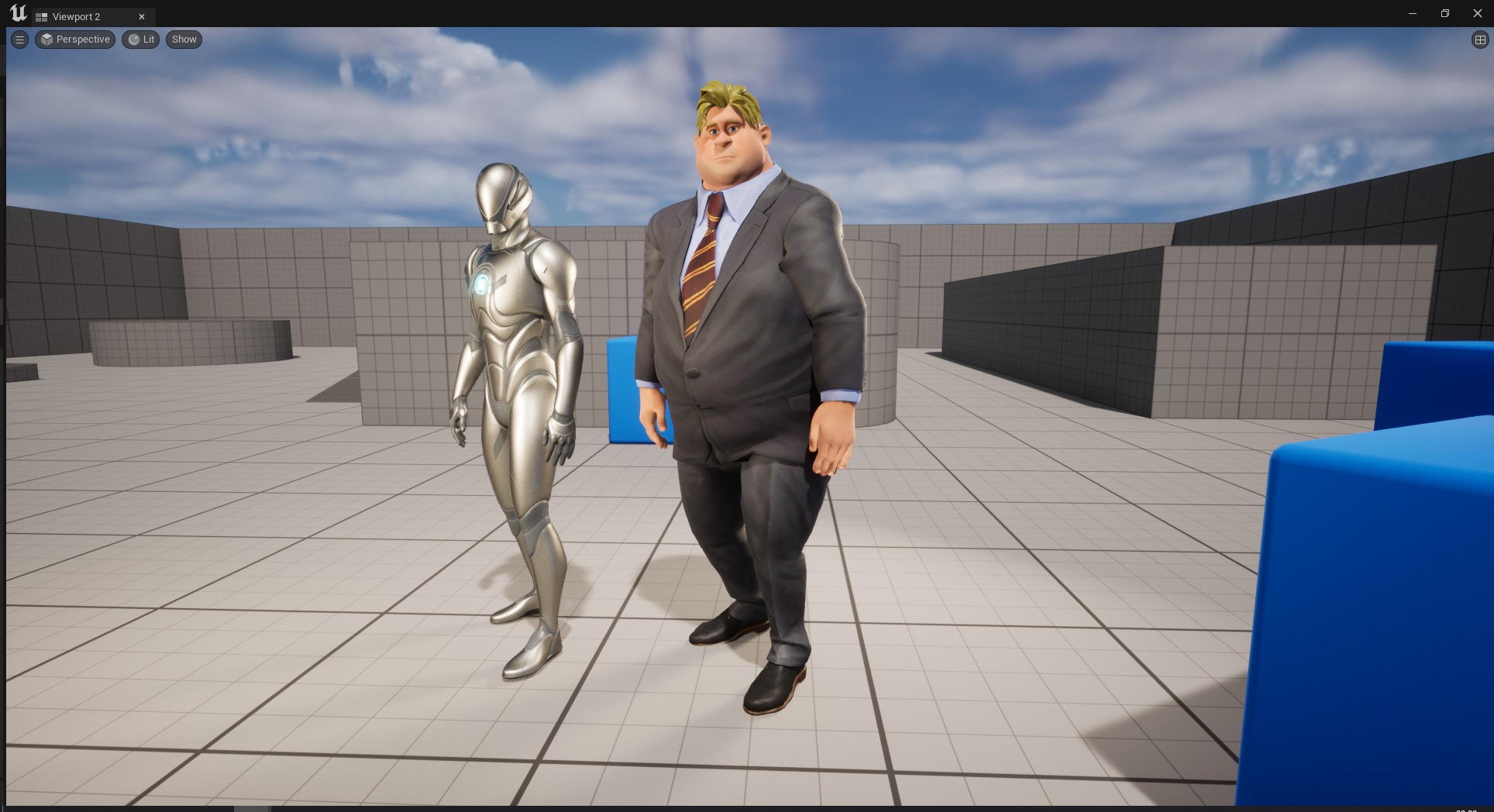 Big Cartoon Professional Businessman in Plus Size Suit 3D Low-poly 3D model_26