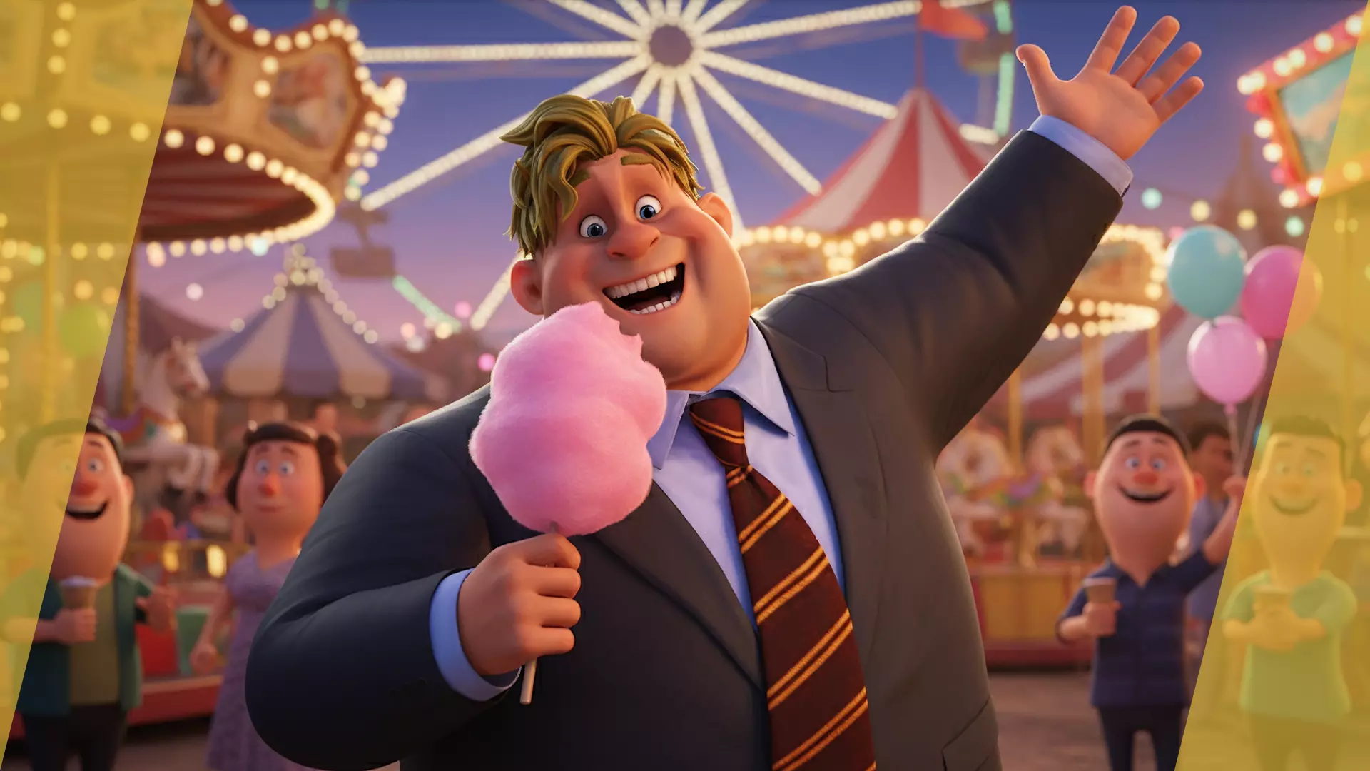 Big Cartoon Professional Businessman in Plus Size Suit 3D Low-poly 3D model_4