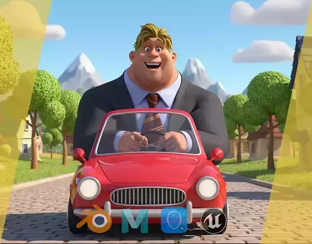 Big Cartoon Professional Businessman in Plus Size Suit 3D Low-poly 3D model Big Cartoon Professional Businessman in Plus Size Suit 3D Low-poly 3D model