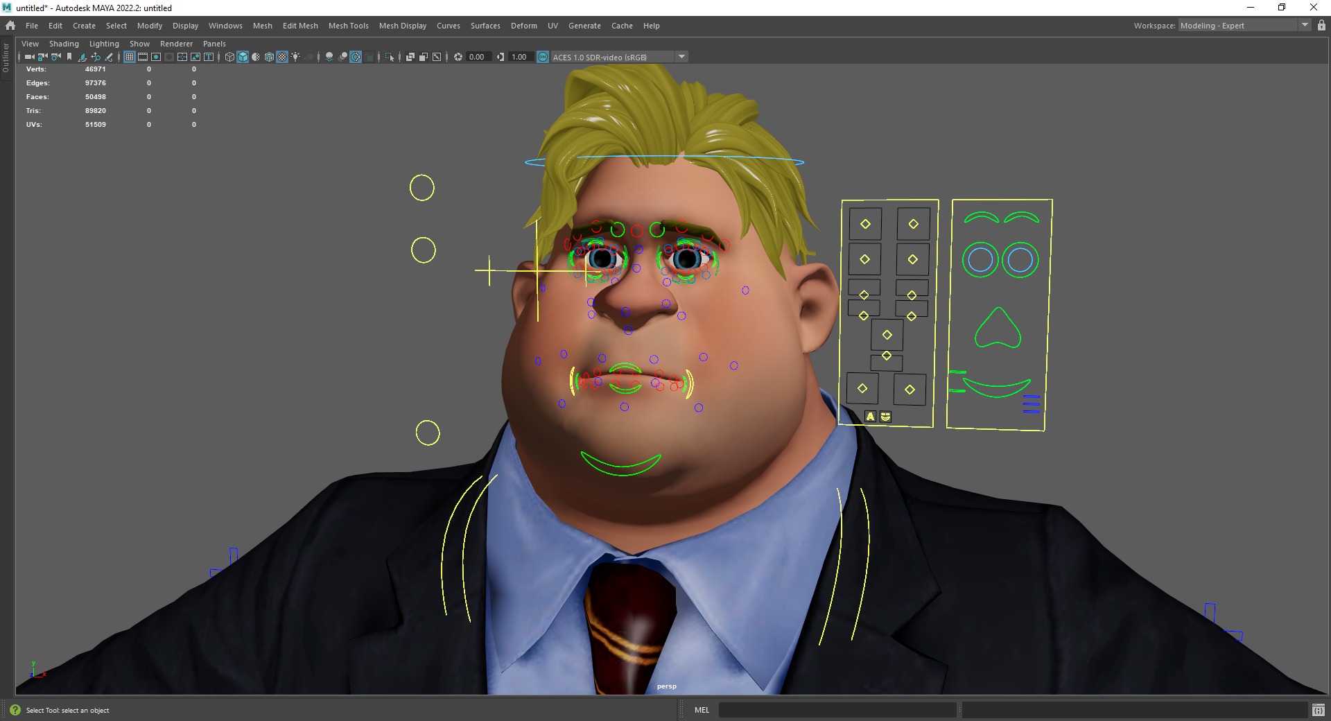 Big Cartoon Professional Businessman in Plus Size Suit 3D Low-poly 3D model_23