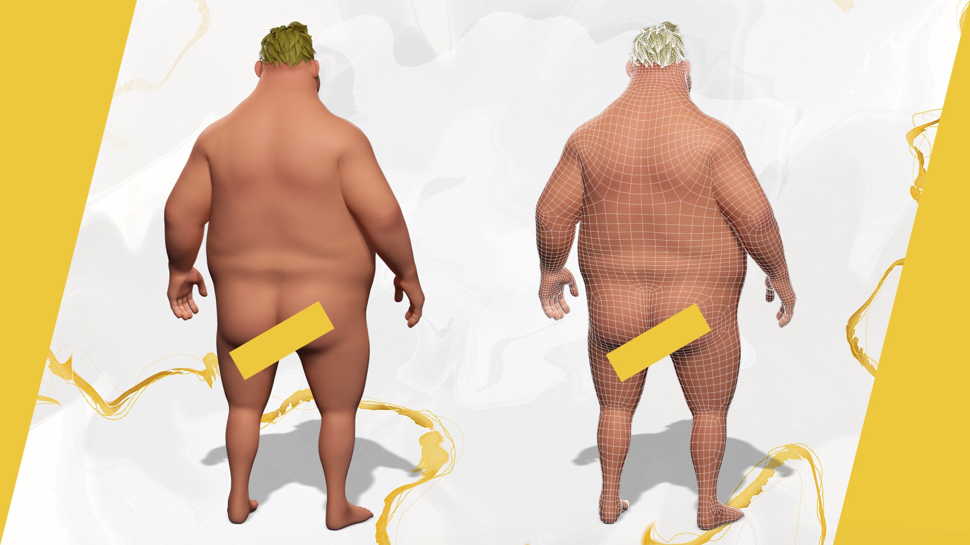 Big Cartoon Professional Businessman in Plus Size Suit 3D Low-poly 3D model_3