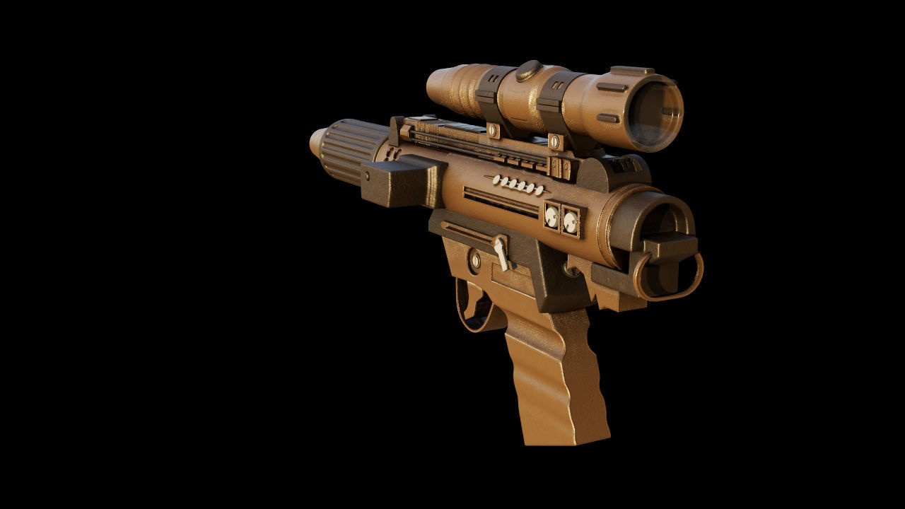 Star Wars Blaster Low-poly 3D model_2