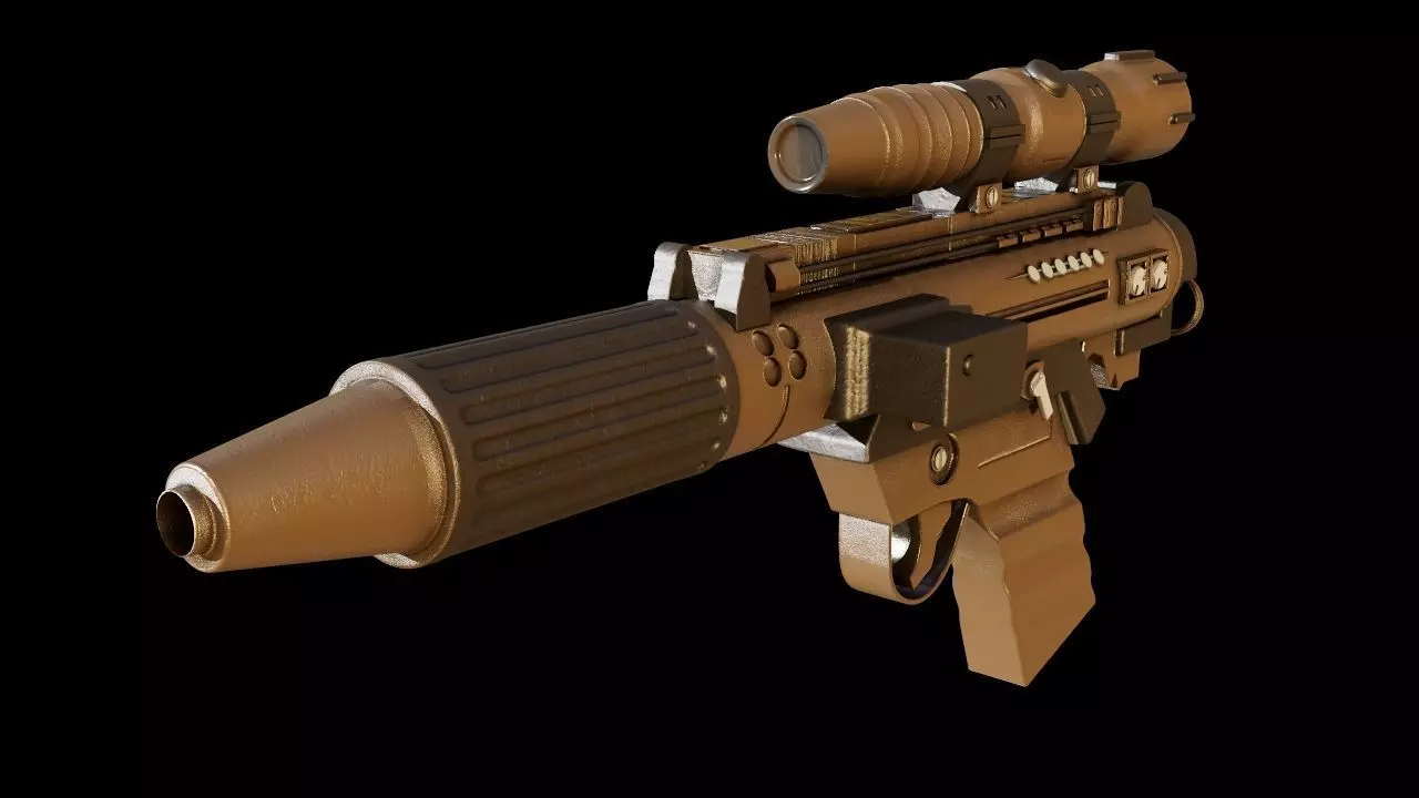 Star Wars Blaster Low-poly 3D model_0