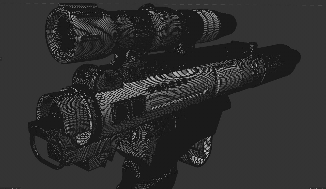 Star Wars Blaster Low-poly 3D model_7