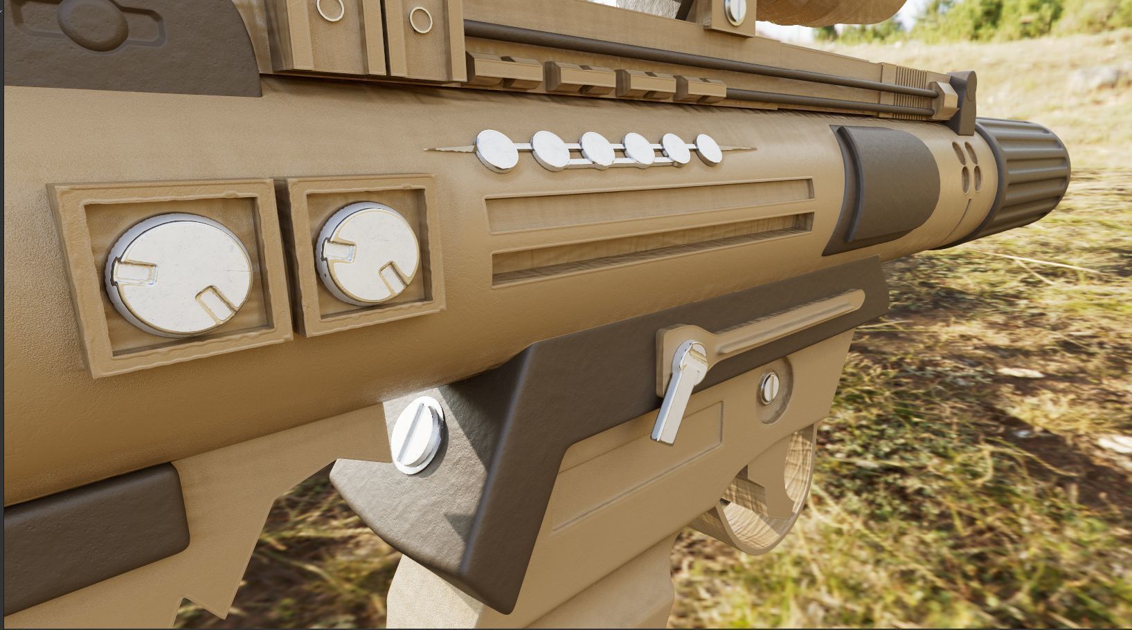 Star Wars Blaster Low-poly 3D model_5