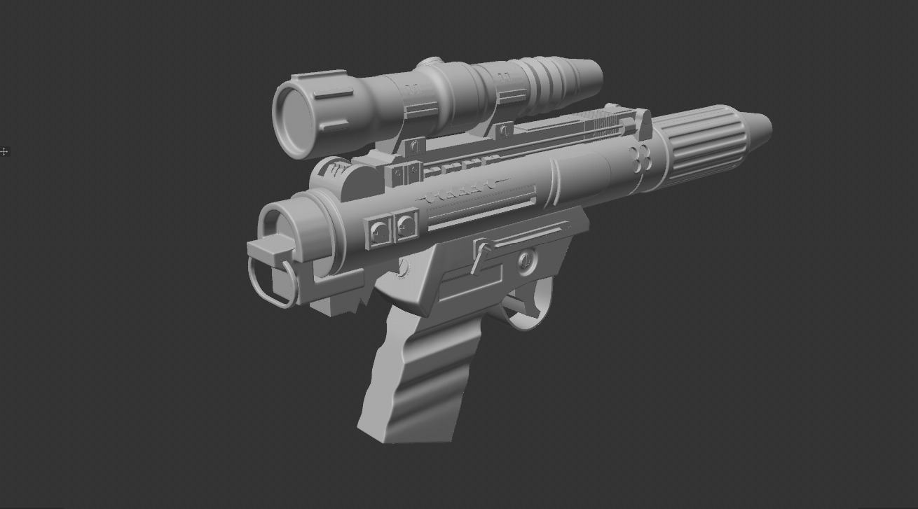 Star Wars Blaster Low-poly 3D model_3