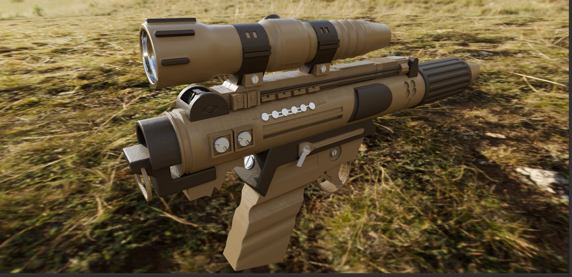 Star Wars Blaster Low-poly 3D model_4