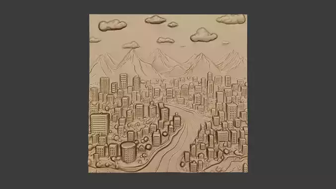 City relief wallart 3D print model