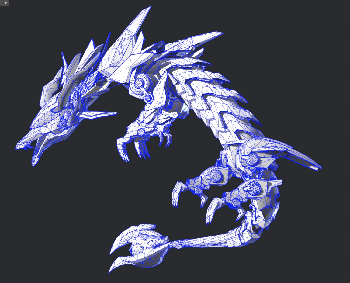 Robot dragon Low-poly 3D model_12