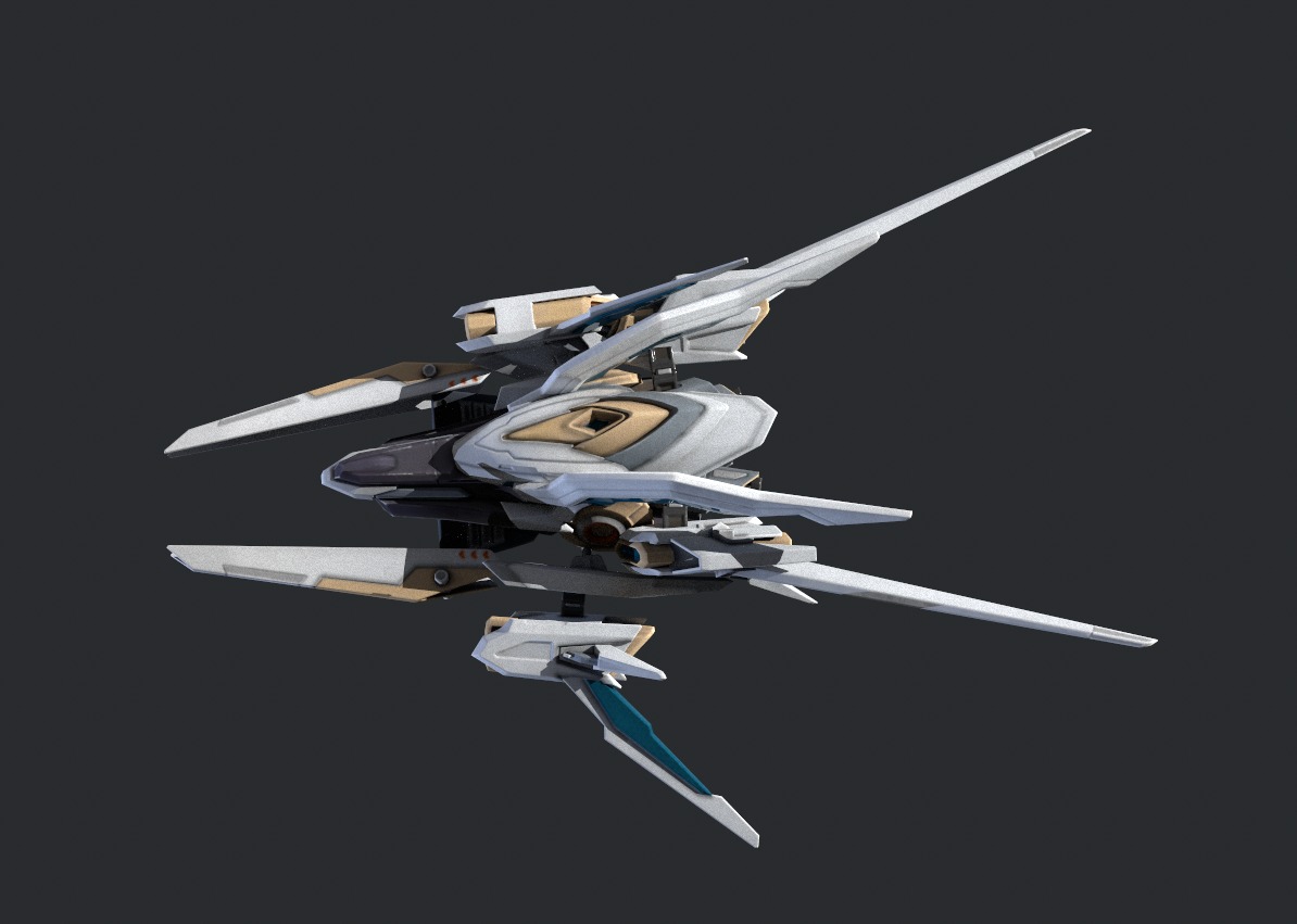 Robot dragon Low-poly 3D model_4