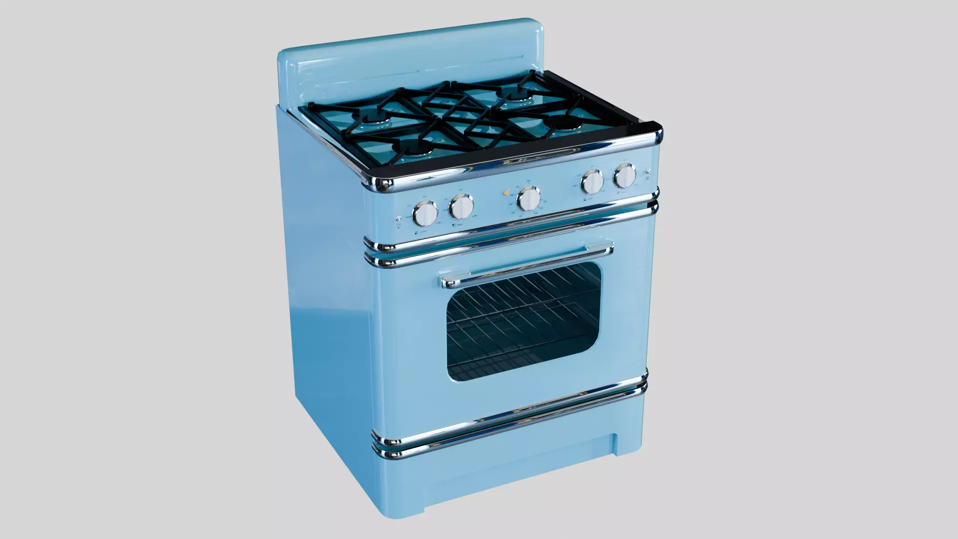 Vintage Retro Gas Stove - 6 colors Low-poly 3D model