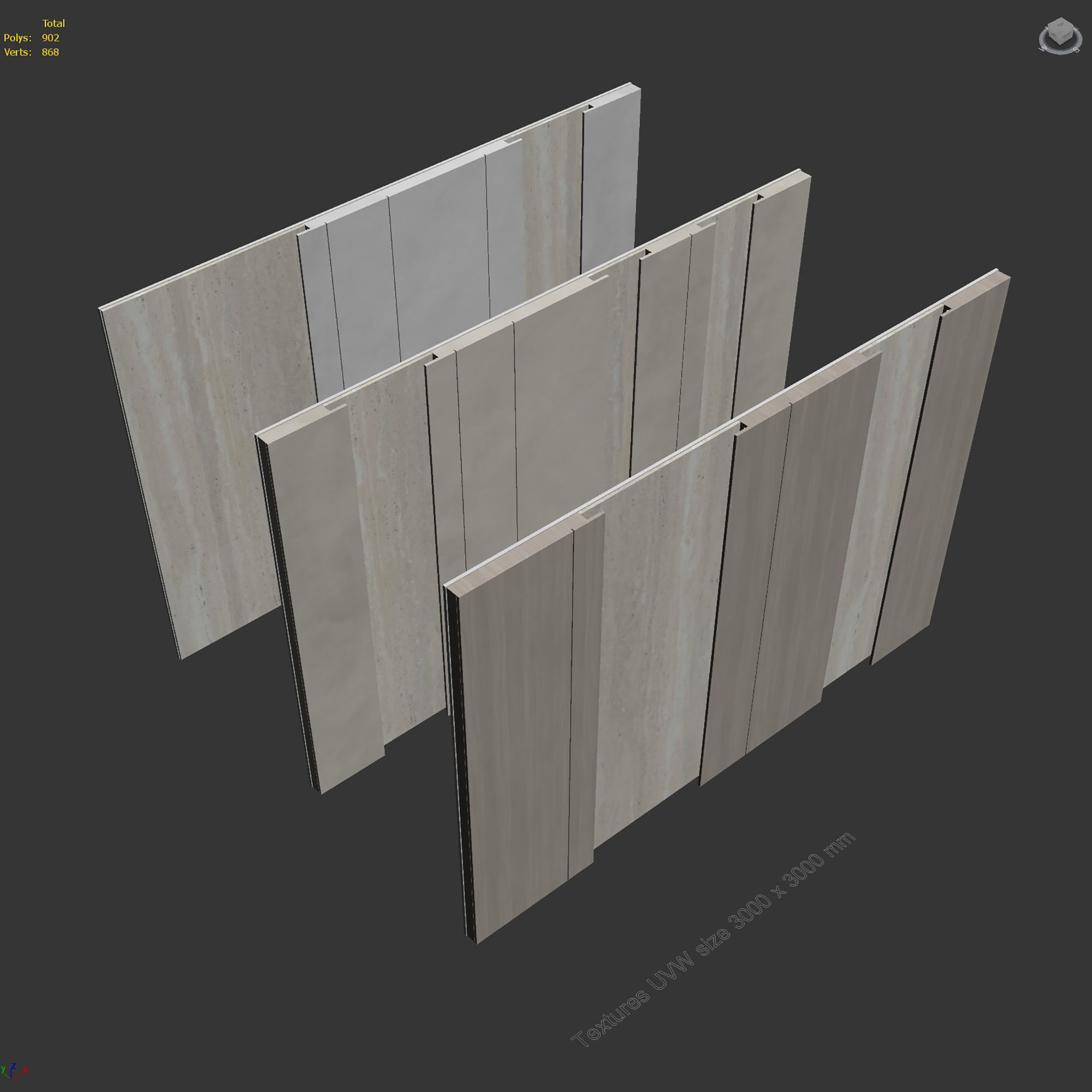 Decorative wall panel set 132 3D model_7