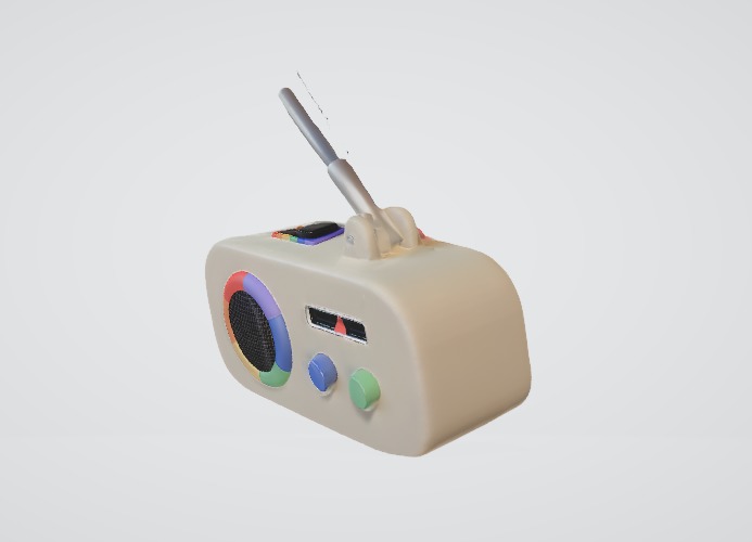 Toy Radio with Bright Colors 3D Asset 3D model_2