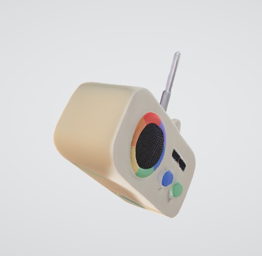 Toy Radio with Bright Colors 3D Asset 3D model_1