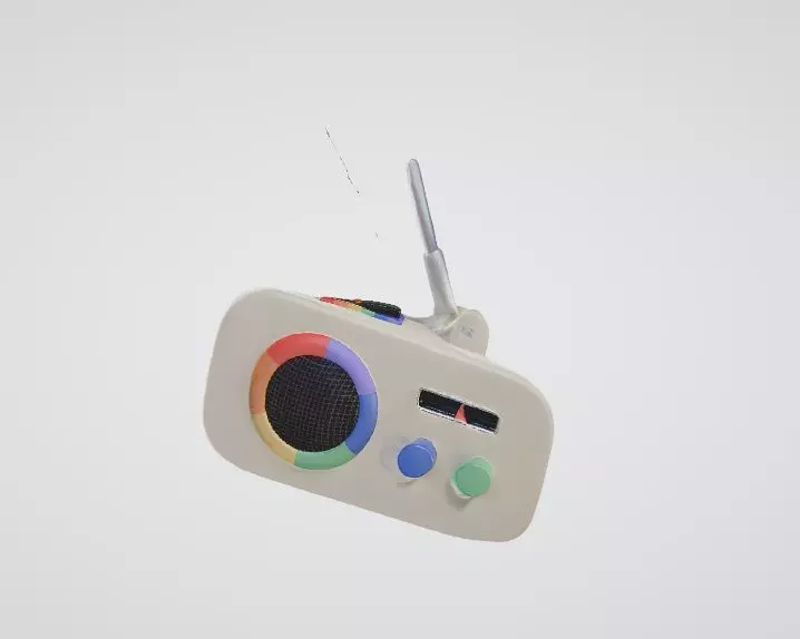 Toy Radio with Bright Colors 3D Asset 3D model_0