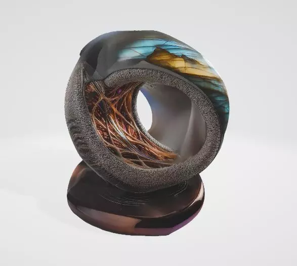 Unique Artistic Sculpture 3D Asset Low-poly 3D model_0