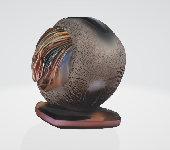 Unique Artistic Sculpture 3D Asset Low-poly 3D model_1