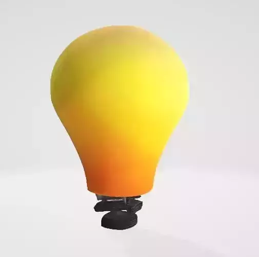 Vibrant Yellow Lightbulb 3D Asset