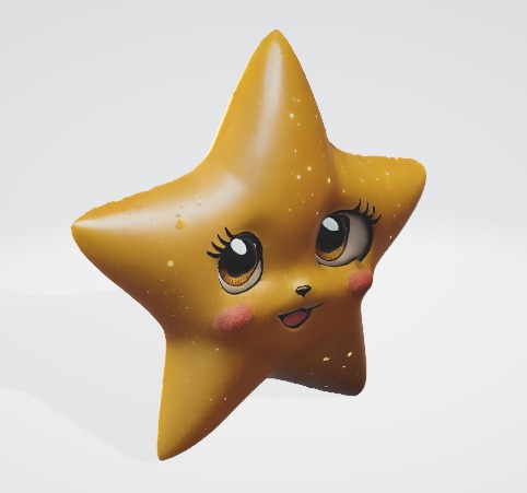 Yellow Star Toy 3D Asset 3D model_2