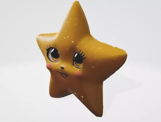 Yellow Star Toy 3D Asset 3D model_0