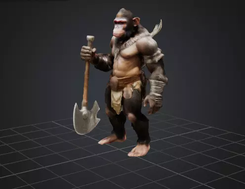 Warrior Ape 3D print model