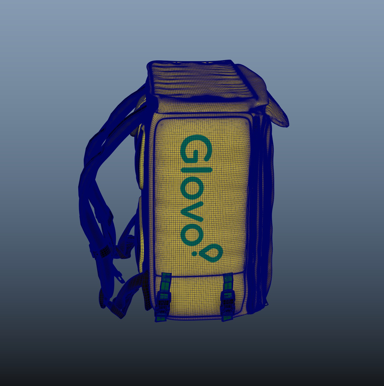 Food Delivery Bag - Glovo Box- PBR Materials - Rigged - Maya 3D model_12