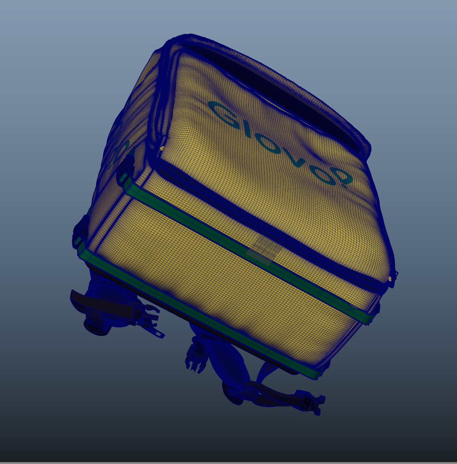 Food Delivery Bag - Glovo Box- PBR Materials - Rigged - Maya 3D model_16