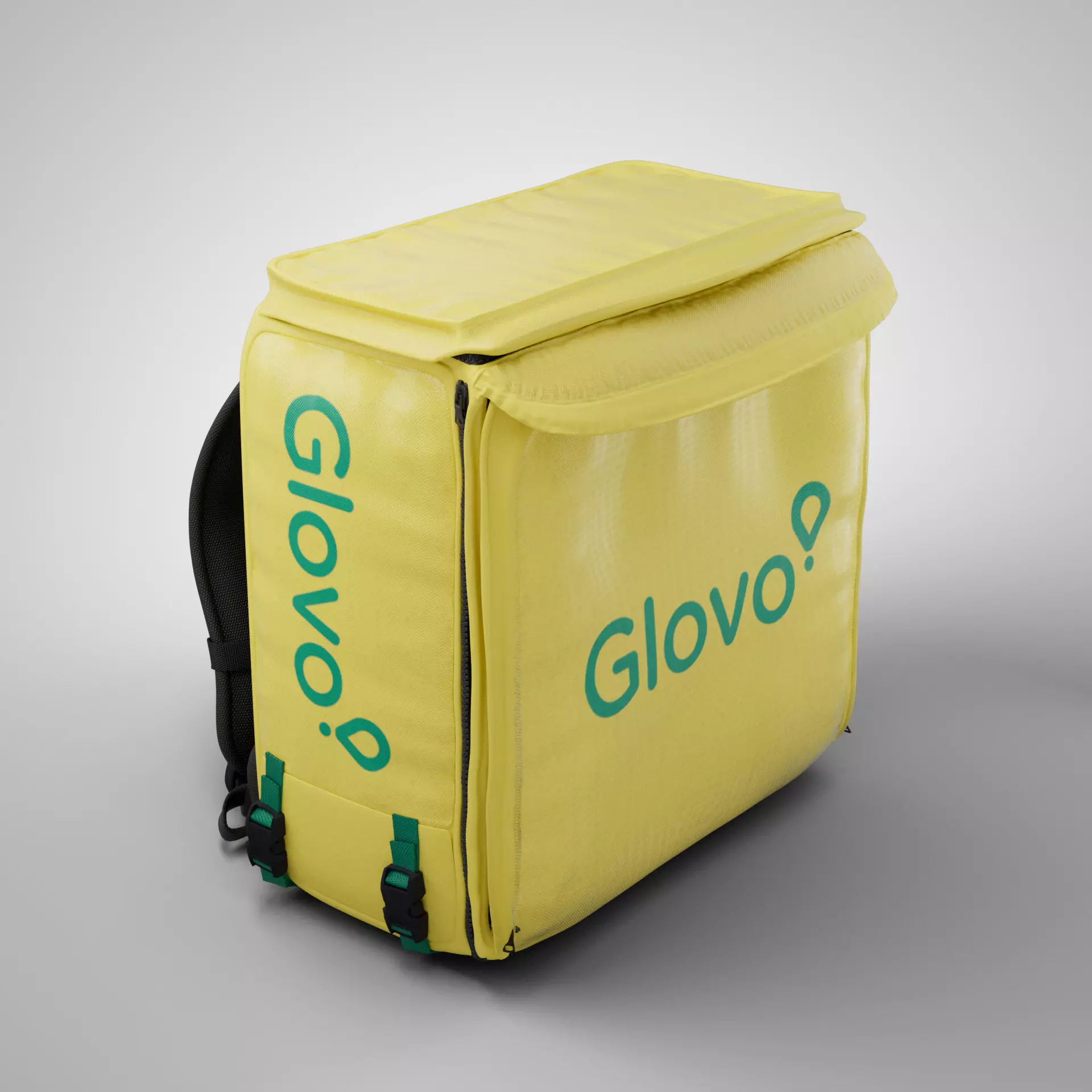 Food Delivery Bag - Glovo Box- PBR Materials - Rigged - Maya 3D model_0
