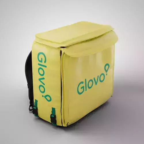 Food Delivery Bag - Glovo Box- PBR Materials - Rigged - Maya 3D model