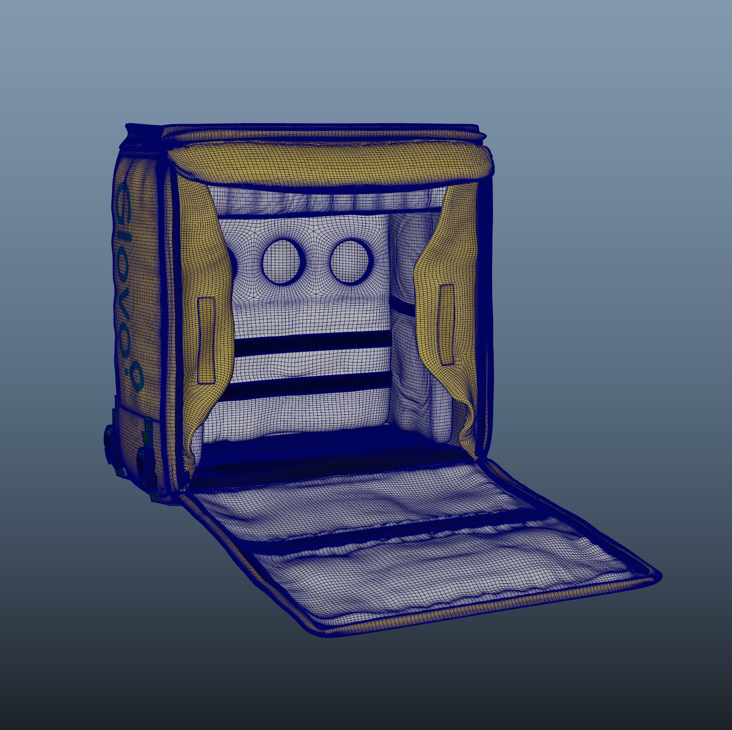 Food Delivery Bag - Glovo Box- PBR Materials - Rigged - Maya 3D model_17